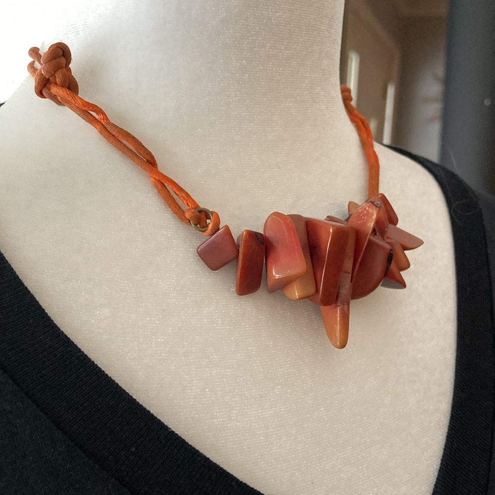 Polished stone necklace